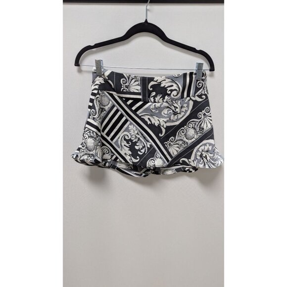 Express Black/White Patterned Mini Skort - Picture 1 of 2